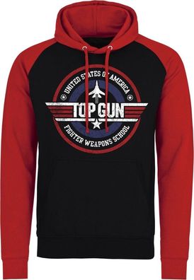 Top Gun Fighter Weapons School Baseball Hoodie Black-Red