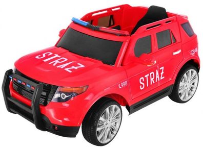 Auto SUV Batteriebetriebene Feuerwehr für Kinder + Sirenen + Lichter + Megaphon + ...