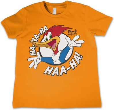 Woody Woodpecker HaHaHa Kids Tee Kinder T-Shirt Orange