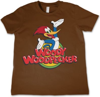 Woody Woodpecker Classic Logo Kids Tee Kinder T-Shirt Brown