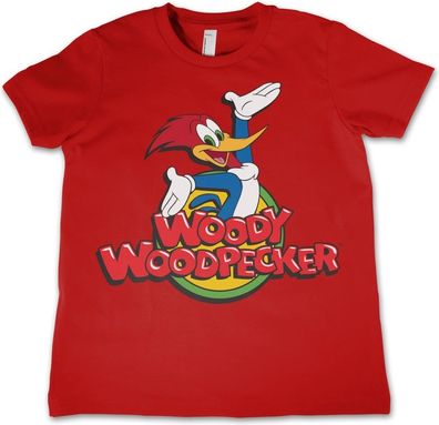Woody Woodpecker Classic Logo Kids Tee Kinder T-Shirt Red