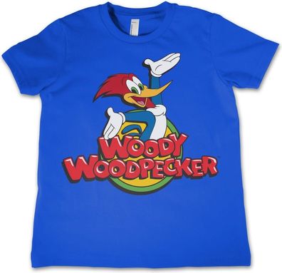 Woody Woodpecker Classic Logo Kids Tee Kinder T-Shirt Blue