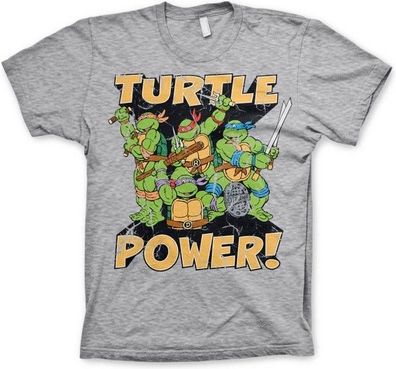 Teenage Mutant Ninja Turtles TMNT Turtle Power! T-Shirt Heather-Grey
