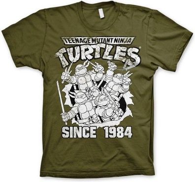 Teenage Mutant Ninja Turtles TMNT Distressed Since 1984 T-Shirt Olive
