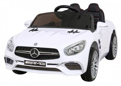 Mercedes Benz AMG SL65 S elektrisch für Kinder Weiß + Fernbedienung + Audio-LED + ...