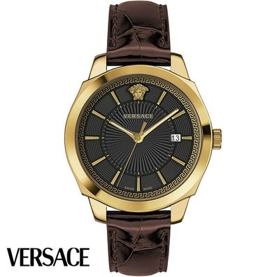 Versace VEV900319 Icon Classic gold braun Leder Armband Uhr Herren NEU