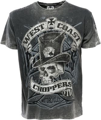 WCC West Coast Choppers T-Shirt Cash Only Grey