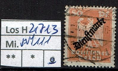Los H21713: Deutsches Reich Dienst Mi. 111, gest.