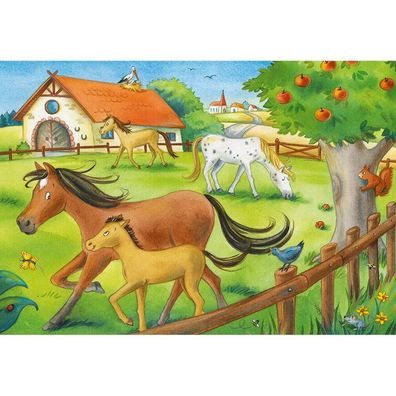 Ravensburger Bauernhof Ferienpuzzle mit Pferden 2x12 Teile