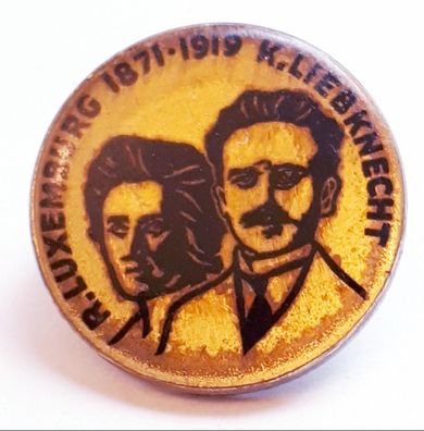 DDR Anstecker Rosa Luxemburg Karl Liebknecht 1871-1919.