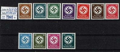 Los H21731: Deutsches Reich Dienst Mi. 166/77 (ohne 173) * *