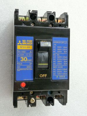 Mitsubishi NF 30-SS No Fuse Breaker A 8903 Sicherung Schutzschalter 30 Amp AC 22