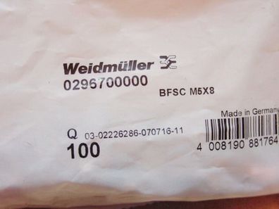 Weidmüller Befestigungsschraube 0296700000 = VPE100