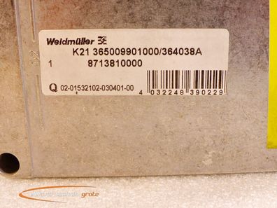 Weidmüller Alu-Gehäuse K21 365009901000/364038A