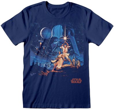 Star Wars - New Hope Vintage Poster T-Shirt Navy