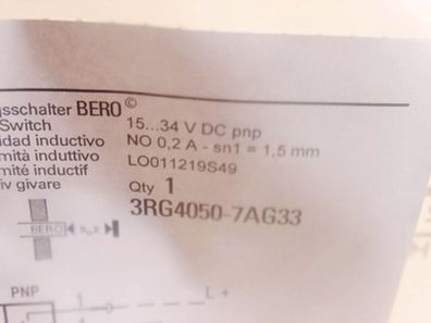 Siemens BERO - 3RG4050-7AG33 indukt. Näherungsschalter