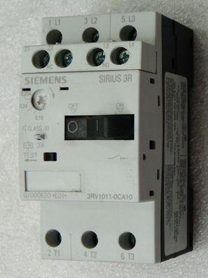 Siemens 3RV1011-0CA10 Leistungsschalter + 3RV1901-1E Hilfsschalter