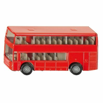 siku 1321, Doppelstock-Reisebus, Metall/ Kunststoff, Rot, Spielzeugauto für Kinder