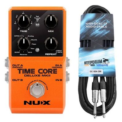 Nux Time Core Deluxe MKII Delay Effektgerät mit Kabel