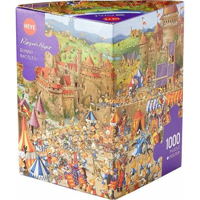 1000 Teile Puzzle - Dreieckig: Bunny Battles, Ruyer