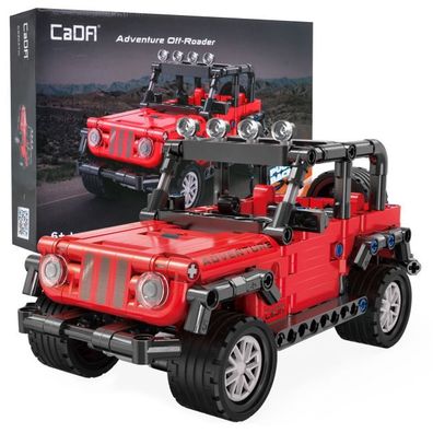 CaDA 317 el. technische Blöcke Roter Geländewagen mit Rückziehantrieb für Kinder ...