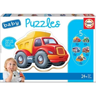 Educa 14866, Fahrzeuge, Baby Puzzleset mit 5 Puzzles für Kinder ab 24 Monaten