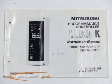 Mitsubishi Bedienungsanleitung / Englisch K7PRFE Printer Interface Unit
