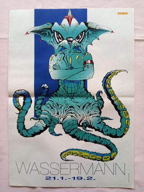 Originales altes Poster Sarah Connor + Sternzeichen Wassermann