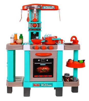 Große Küche für Kinder, 3+ interaktive Brenner, Lichter, Geräusche, Töpfe, Dummy-E...
