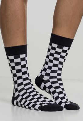 Urban Classics Socken Checker Socks 2-Pack Black/ White