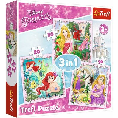 TREFL Disney Prinzessinnen und Freunde Puzzle 3in1 (20,36,50 Teile)