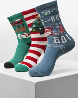 Urban Classics Ho Ho Ho Christmas Socks 3-Pack Multicolor