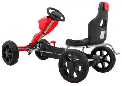 Grand Ride Pedal-Gokart für Kinder ab 3 Jahren, Rot + EVA-Räder + Sitzverstellung ...