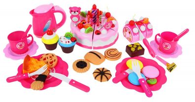 Set zur Organisation von Partys für Kinder ab 3 Jahren, rosa Kuchen + Süßigkeiten ...