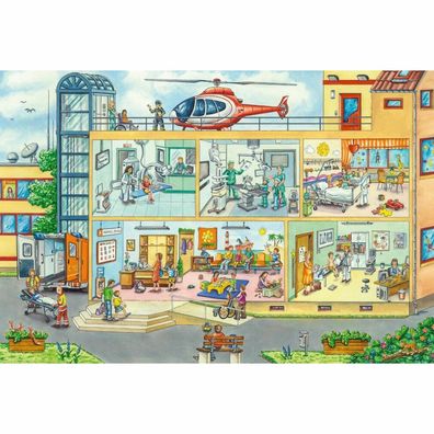 Schmidt Puzzle Kinderkrankenhaus 40 Teile + Kinderstethoskop