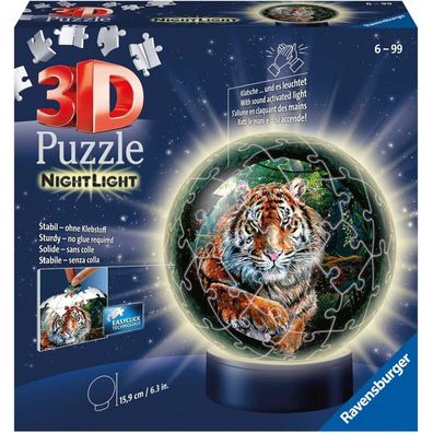 Ravensburger Beleuchteter Tiger Puzzleball 72 Teile