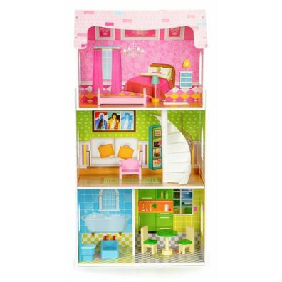Ecotoys Puppenhaus mit Möbel Mint Residenz