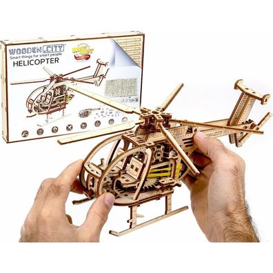 WOODEN CITY 3D-Puzzle Hubschrauber 173 Teile