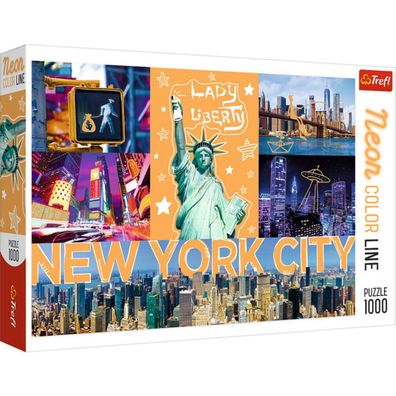 TREFL Puzzle Neon Color Line New York 1000 Teile