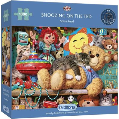 Gibsons Puzzle Napping on Teddy Bear 1000 Teile
