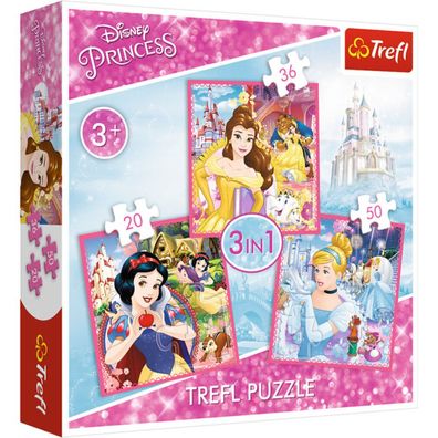 TREFL Puzzle Disney Prinzessinnen: die magische Welt 3in1 (20,36,50 Teile)