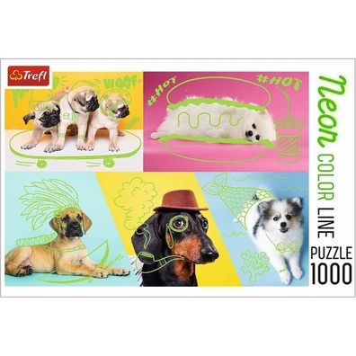TREFL Puzzle Neon Color Line Dog Relax 1000 Teile