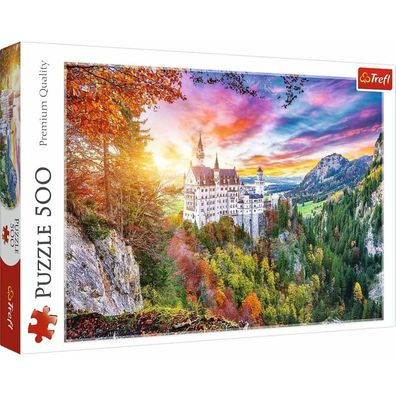 TREFL Puzzle Ansicht von Schloss Neuschwanstein, Deutschland 500 Teile