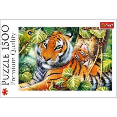 TREFL Puzzle Tiger mit Jungen 1500 Teile