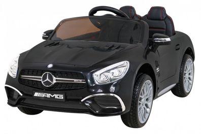 Mercedes Benz AMG SL65 S elektrisch für Kinder Schwarz + Fernbedienung + Audio-LED...