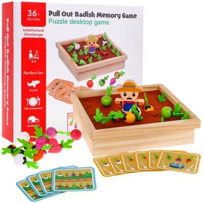 2in1-Memory-Spiel aus Holz „Gemüsegarten“ + „Suppe kochen“-Memory für Kinder