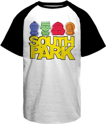 South Park Sketched Baseball T-Shirt White-Black