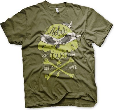 Teenage Mutant Ninja Turtles TMNT Rebel Turtle Power T-Shirt Olive