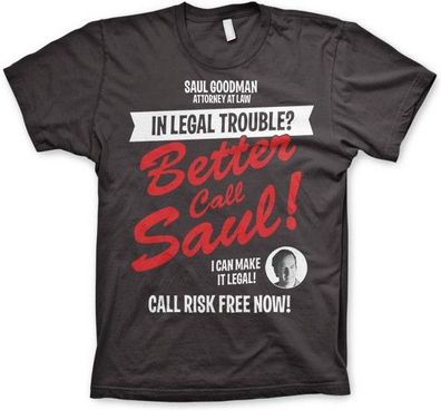 Breaking Bad In Legal Trouble T-Shirt Dark-Grey