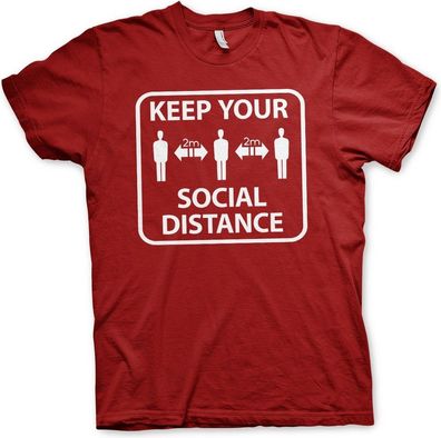 Hybris Keep Your Social Distance T-Shirt Tango-Red